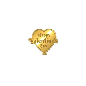 Happy Valentine's Day Acrylic Coins Charms, Size - 2 inches~, Color - Gold Mirror, Pack of 5 pcs