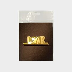 Love Acrylic Coins Charms, Size – 2 inches~, Color – Gold Mirror, Pack of 5 pcs