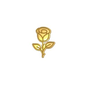 Rose Acrylic Coins Charms, Size - 2 inches~, Color - Gold Mirror, Pack of 5 pcs