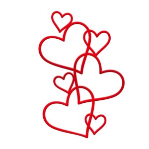Hearts Acrylic Cake Topper Valentine Size - 5 inches, Color - Red