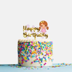 Happy Birthday Acrylic Cake Topper Doll, Size - Medium