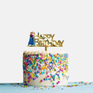 Happy Birthday Acrylic Cake Topper Frozen Princess, Size - Medium