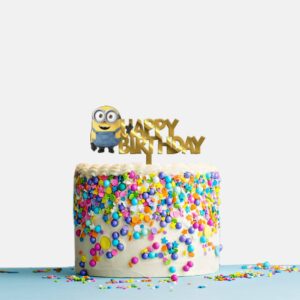 Happy Birthday Acrylic Cake Topper Minions, Size - Medium