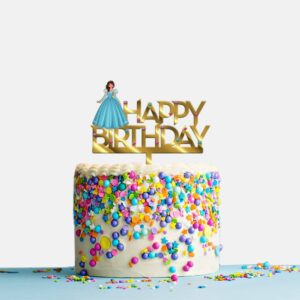 Happy Birthday Acrylic Cake Topper Princess, Size - Medium
