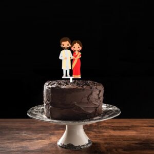 Couples Acrylic Cake Topper Indian, Size - Medium