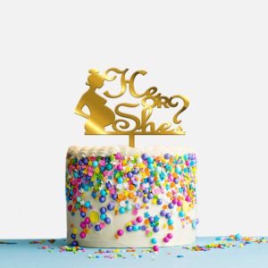 He or She ? Acrylic Cake Topper, Size - Medium