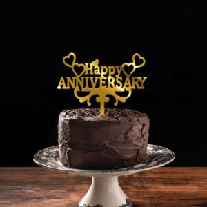 Happy Anniversary Acrylic Cake Topper, Size - Medium