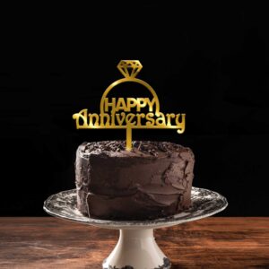 Happy Anniversary Acrylic Cake Topper, Size - Medium