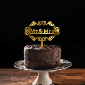 Mr & Mrs Acrylic Cake Topper, Size - Medium