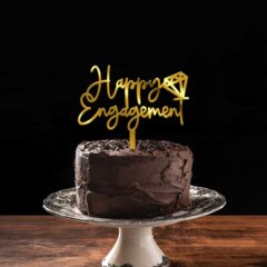 Happy Engagement Acrylic Cake Topper, Size – Medium