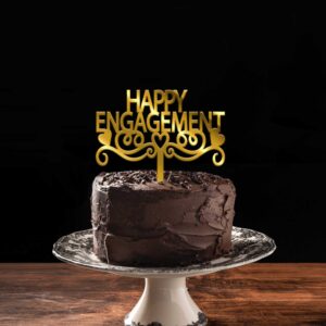 Happy Engagement Acrylic Cake Topper, Size - Medium