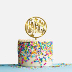 Happy Birthday Acrylic Cake Topper Frame, Size Medium