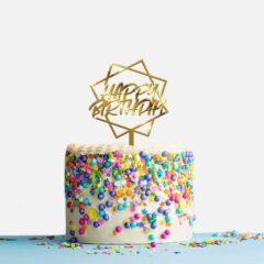 Happy Birthday Acrylic Cake Topper Frame, Size Medium