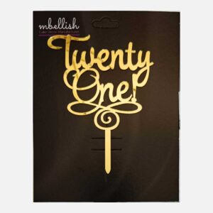 Twenty-One Arcrylic Cake Topper, Size - Medium