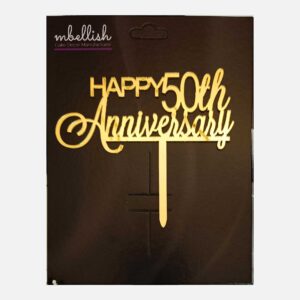 Happy 50th Anniversary Arcrylic Cake Topper, Size - Medium