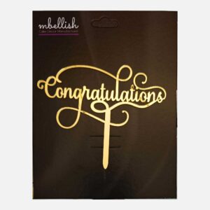 Congratulations Arcrylic Cake Topper, Size - Medium