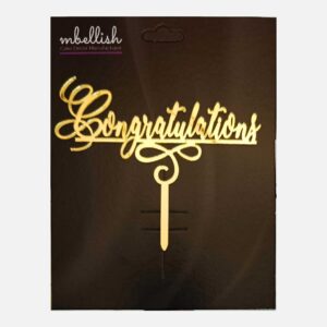 Congratulations Arcrylic Cake Topper, Size - Medium