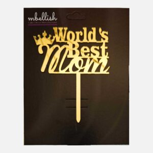 World Best MOM Arcrylic Cake Topper, Size - Medium