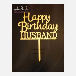 Happy Birthday Husband Arcrylic Cake Topper, Size - Medium