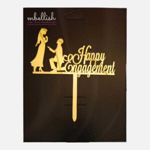 Happy Engagement Arcrylic Cake Topper Couple, Size - Medium