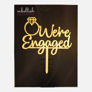 We're Engaged Arcrylic Cake Topper Ring, Size - Medium
