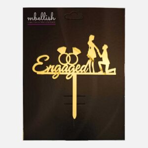 Engaged Arcrylic Cake Topper Couple, Size - Medium