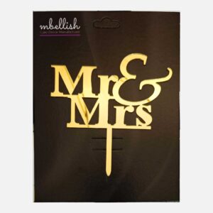 MR & MRS Arcrylic Cake Topper, Size - Medium