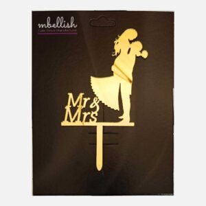MR & MRS Arcrylic Cake Topper Couple, Size - Medium