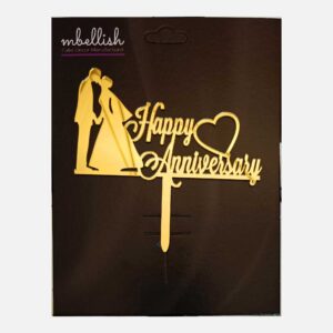 Happy Anniversary Arcrylic Cake Topper couple, Size - Medium