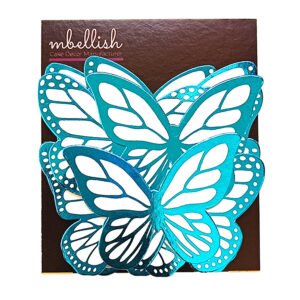 Light Blue Foiled Butterflies - Pack of 10