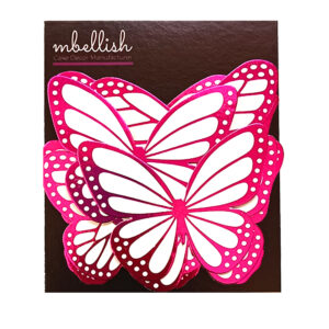 Pink Foiled Butterflies - Pack of 10