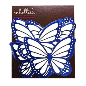 Blue Foiled Butterflies - Pack of 10