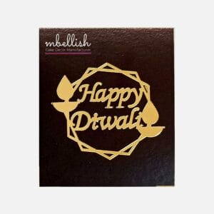 Happy Diwali Acrylic Sticker, Size - 2.75/3 inches ~, Pack of 5 pcs