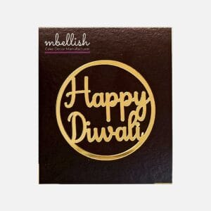 Happy Diwali Acrylic Sticker, Size - 2.75/3 inches ~, Pack of 5 pcs