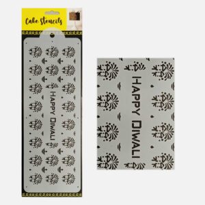 Happy Diwali  Lamp Stencil Design Size - 4 x 12 inches ~ Pack of 1 pc
