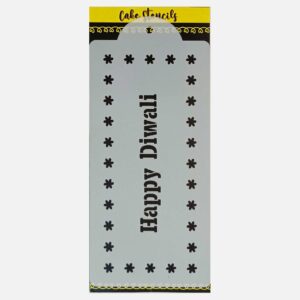 Happy Diwali  Lamp Stencil Design Size - 3.75 x 7.5 inches ~ Pack of 1 pc