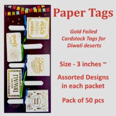 Gold Foiled Paper Tags for Diwali Pack of 50 pcs